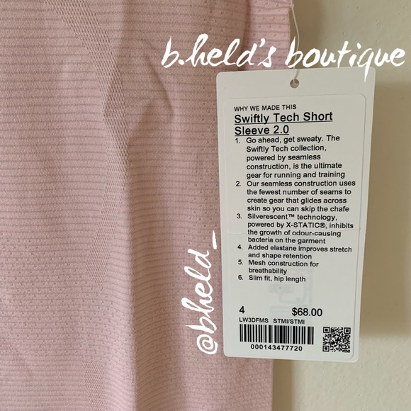 lululemon Swiftly Tech Short Sleeve Shirt 2.0 Strawberry Milkshake Sz 4 New NWT - Picture 3 of 12